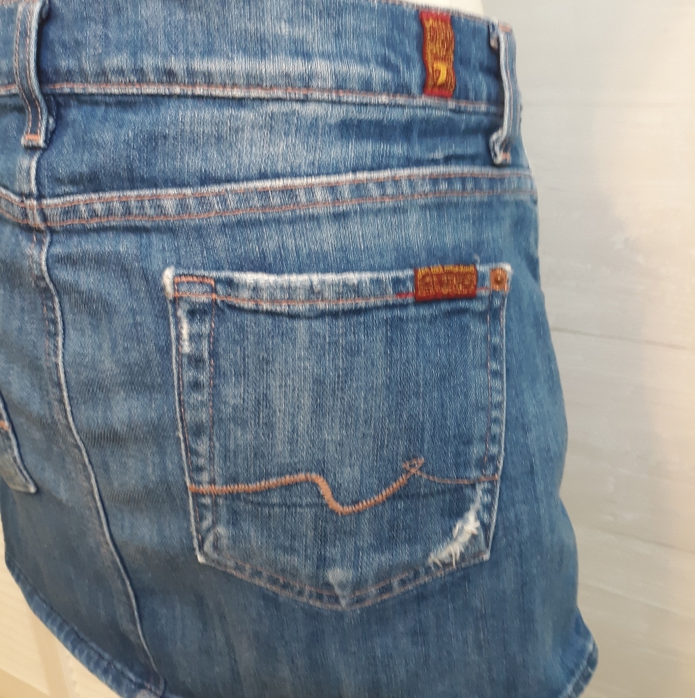 7 for all mankind denim mini skirt sz 28 *M - Picture 5 of 6
